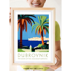 Reprint of the Vintage Travel Poster to Dubrovnik
