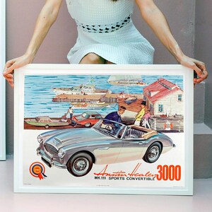 Reprint of a British Austin Healey 3000 Car Poster