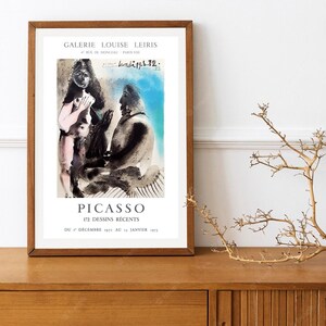 Reprint of a 1972 Vintage French exhibition Poster for works by Picasso