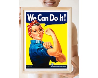 Reprint of the WW2 Poster "We Can Do It" with Rosie the Riveter