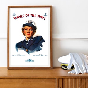 Reprint of a Vintage Female Recruiting Poster  - &quot;Waves of the Navy&quot;
