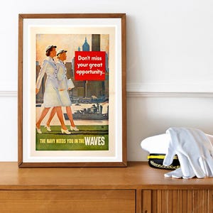 Reprint of a Vintage WW2 US Navy WAVES Recruiting Poster