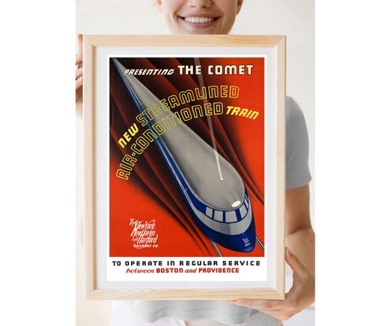 Reprint of a Vintage US Railroad Poster the Comet - Etsy Ireland