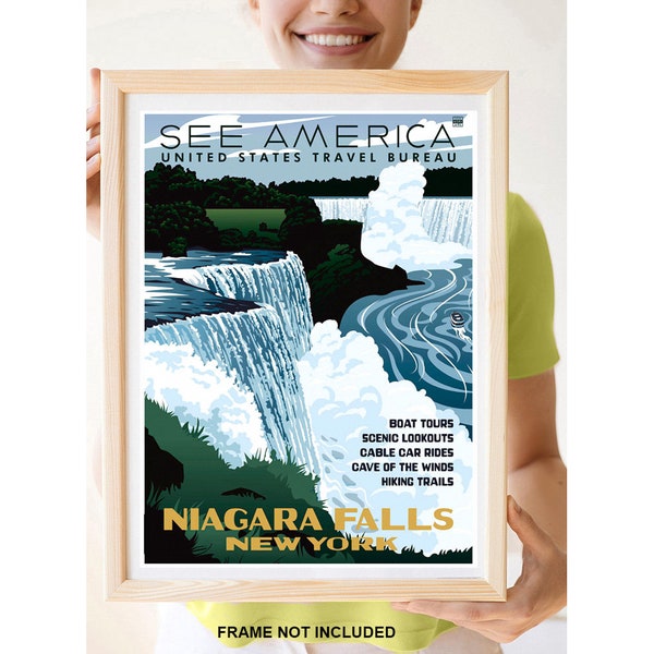 Reprint of a 1938 "See America - Visit Niagara Falls" Travel Poster