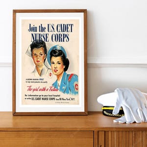 Reprint of a Vintage Female Recruiting Poster - &quot;Join the US Cadet Nursing Corp Today&quot;