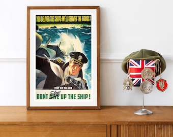 Reprint of a WWII Propaganda Poster - Don't Slow Up The Ship