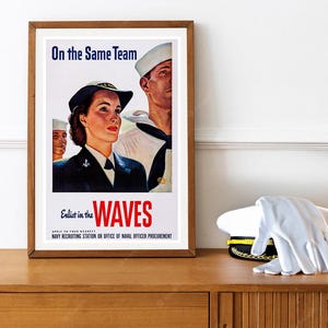 Reprint of a WW2 Vintage WAVES Recruiting Poster