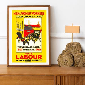 Reprint of a 1929 British Democrat Party Political Election Poster