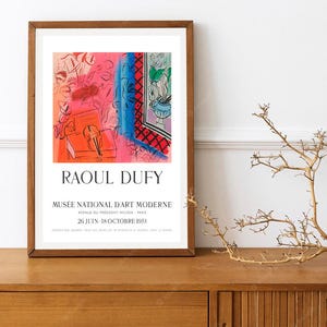 Reprint of a 1953 Vintage French exhibition Poster for works by Dufy