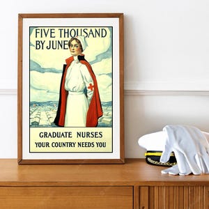 Reprint of a WWI Graduate Nurses Recruitment Poster - &quot;Five Thousand by June&quot;