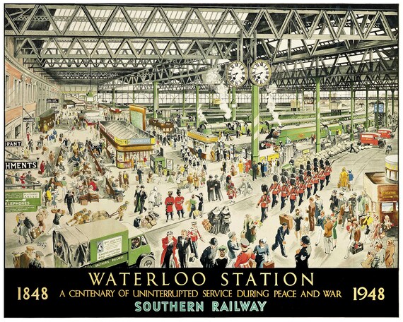 Reprint of a Vintage Travel Poster - Waterloo Station