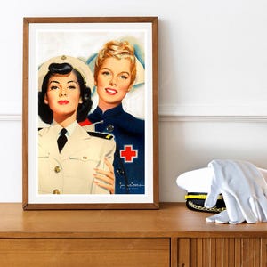 Reprint of a Vintage WW2 US Nursing Recruiting Poster