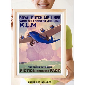 KLM Flying Dutchman Vintage Dutch Airline Poster - Etsy