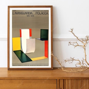 Reprint of a Vintage Italian exhibition Poster for works by Polacca
