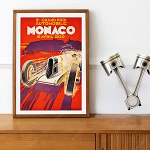 Reprint of a Vintage 1930 Monaco Grand Prix Motor Racing Poster