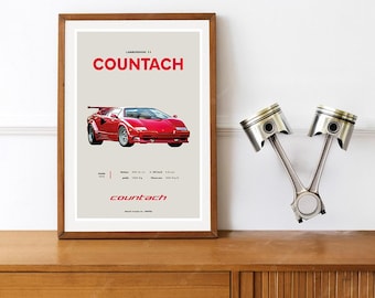 Italian Lamborghini Countach Car Poster