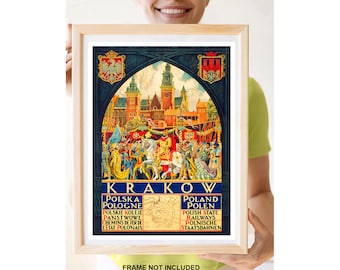 Reprint of the Vintage Travel Poster to Krakow, Poland