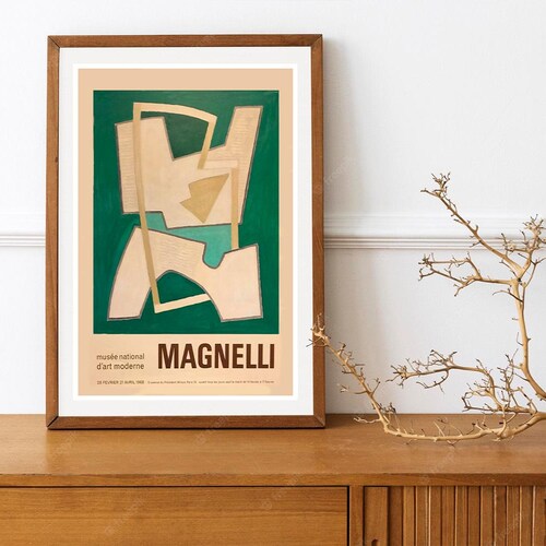 Reprint of a 1968 Vintage French Exhibition Poster for Works by