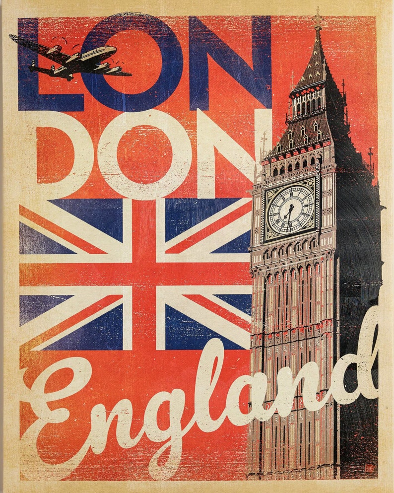 Reprint of a Vintage Travel Poster to London England Etsy