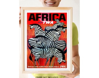 Reprint of a Vintage Airline Travel Poster - Africa by TWA