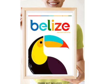 Reprint of a Vintage Travel Poster - Discover Belize