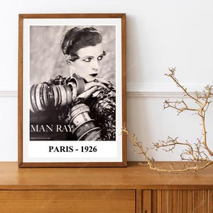 Reprint of a 1926 Vintage Paris exhibition Poster for works by Man Ray
