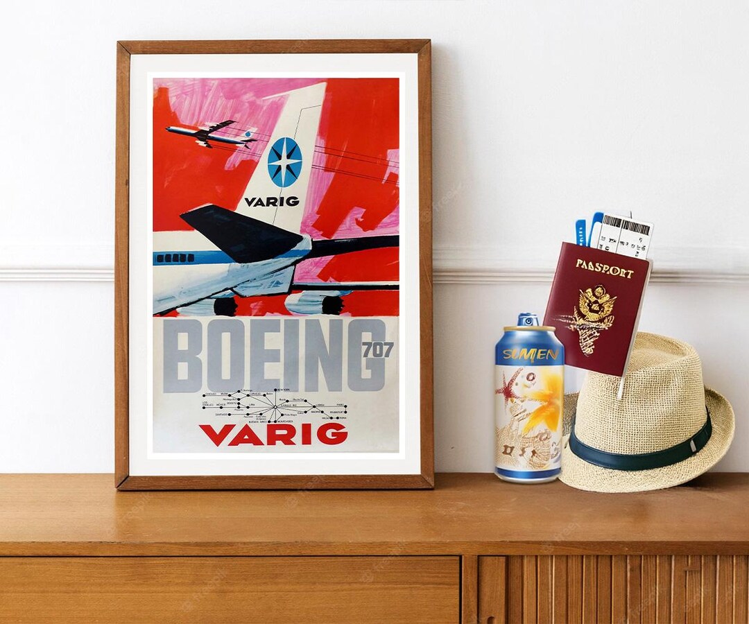 アルカラーE絵画 大航海 F406001 Reprint of a Vintage Varig Airline Boeing 707 Travel Poster - Etsy