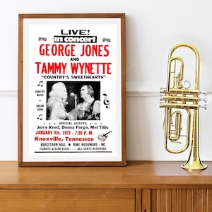 Reprint of the Vintage Music Venue Poster for George Jones & Tammy Wynette