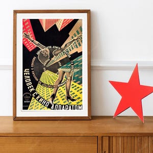 Reprint eines vintage russischen Filmplakates - Der Mann mit Kamera