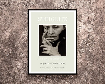 Reprint of a 1960 Vintage exhibition Poster for works by Photographer Alfred Stieglitz