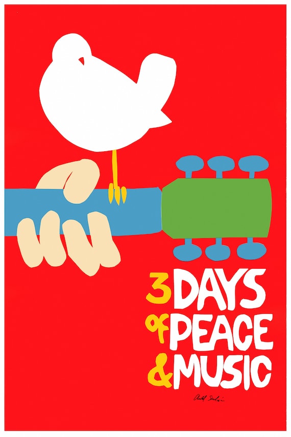 Reprint of the 1969 Woodstock Festival Poster - Etsy