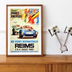 Reprint of a Vintage 1965 Le Mans 24hr Motor Racing Poster