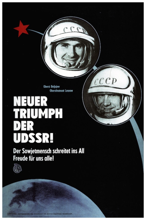 Reprint of a 1960s East German Russian Space Propaganda Poster - Etsy