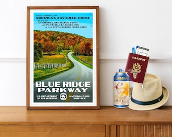 Vintage Blue Ridge Parkway National Park Service Poster Reprint
