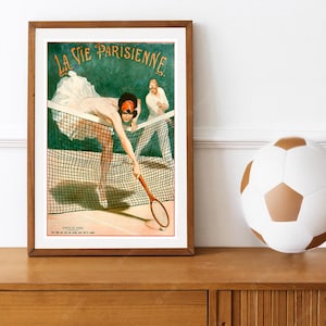 Reprint of a Vintage French Tennis Poster (La Vie Parisienne Magazine Cover)