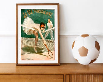 Vintage French Tennis Poster (La Vie Parisienne Magazine Cover)