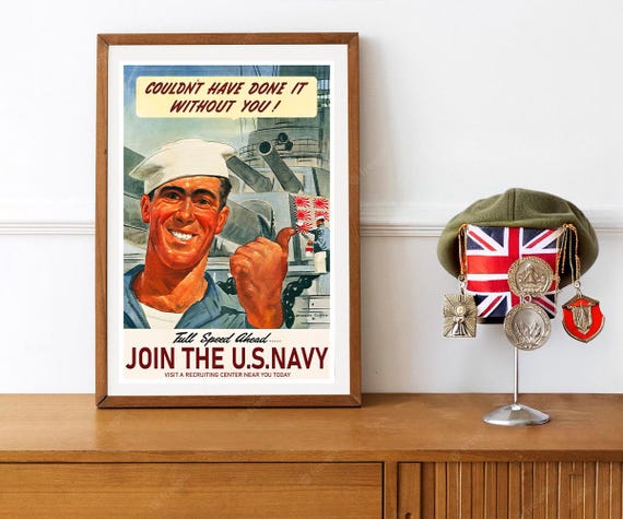 第二次世界大戦時のアメリカ海軍募集ポスターの復刻版 - Etsy 日本