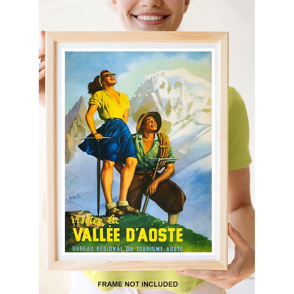 Reprint of the Vintage Travel Poster Valle D'Aosta, Italy