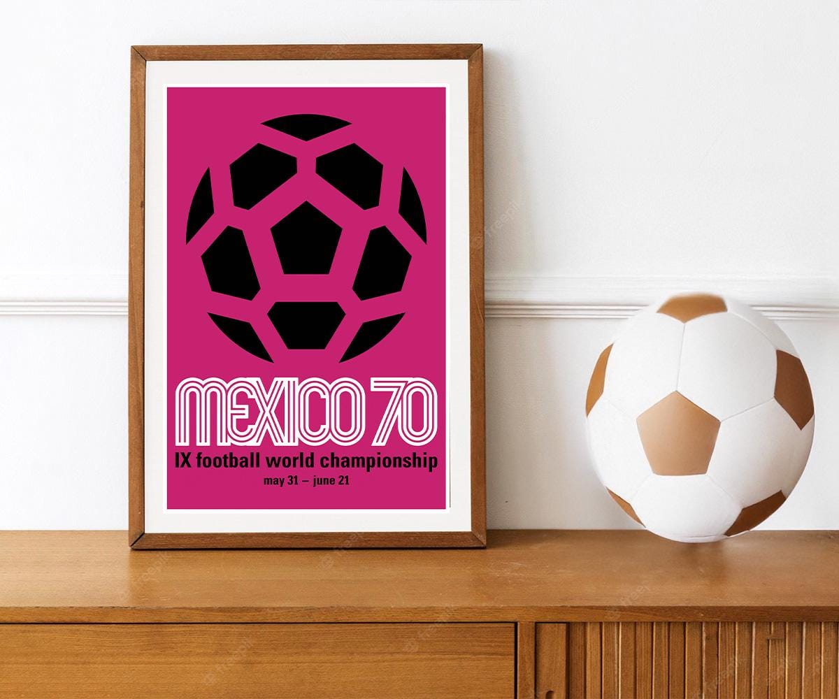 Reprint of the 1970 World Cup Football in Mexico - Etsy