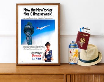 Reprint of a vintage Concorde Aviation Poster