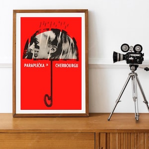 Reprint of the Vintage 1964 Czech Movie Poster - &quot;The Umbrella of Cherbourg&quot;
