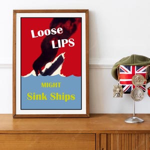 Loose Lips Sink Ships - Reprint of a WWII US Propaganda Poster