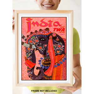 Reprint of a Vintage TWA Airline Travel Poster to India