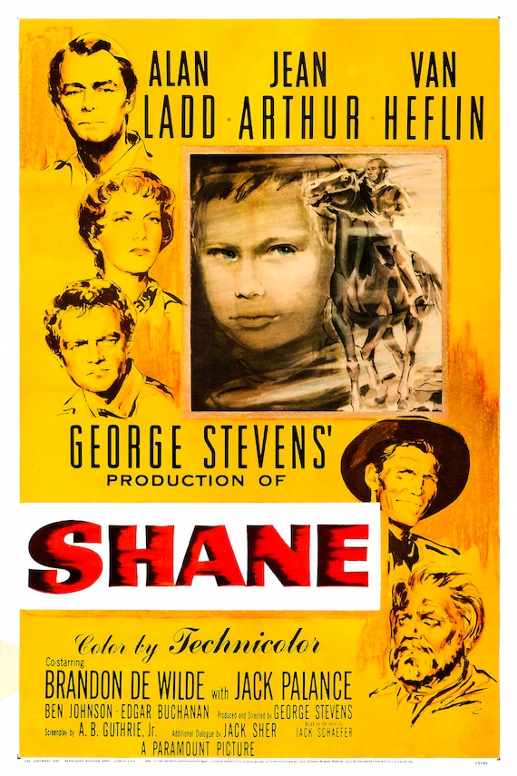 レア 映画パンフレット シェーン Shane 1953年 昭和28年 ジョージ Reprint of the Vintage 1953 Movie Poster - Shane - Etsy