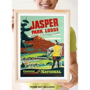 Reprint of a Vintage Travel Poster to Jasper Park Lodge, Canada