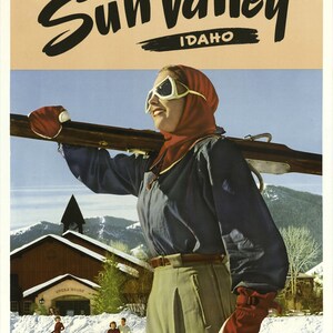 Reprint of a Vintage Travel Poster to Sun valley idaho image 3