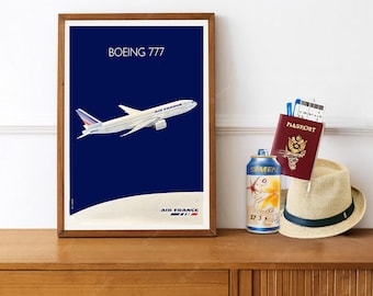 Reprint of a vintage Boeing 777 Aviation Poster