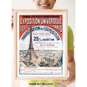 Reimpresión de un póster de viaje vintage de 1889 para la Exposición Universal de París