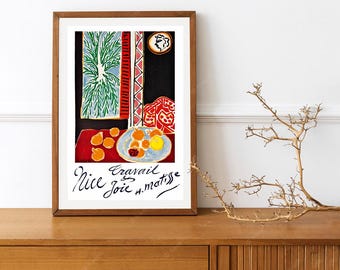 Reprint of a 1947 Vintage French exhibition Poster for works by Matisse