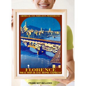 Reimpresión de un cartel de viaje antiguo a Florencia